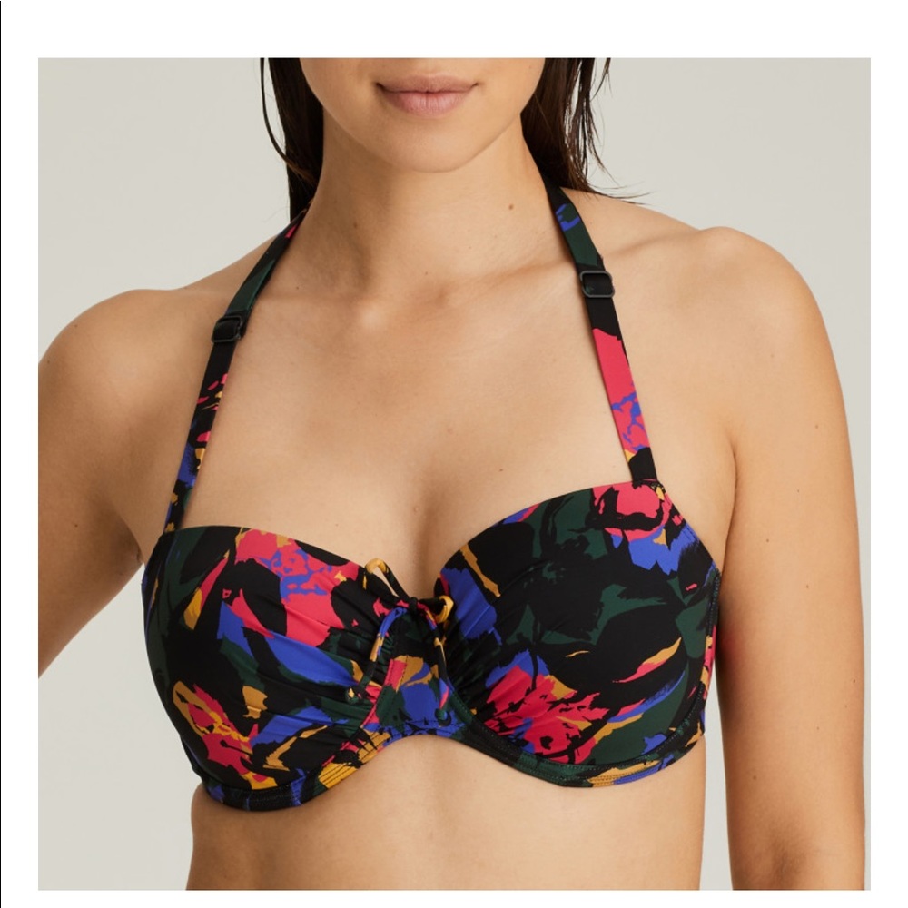 Prima Donna Black Oasis Bikini Set Top 32D + Bottoms S Black Cactus Adjustable - Picture 4 of 16